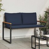  Klupa s jastukom Siva i tamnoplava 115 x 65 x 72 cm Ratan | Eponuda.ba
