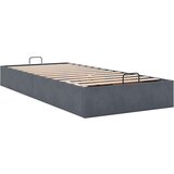 vidaXL Otomanski posteljni okvir brez vzmetnice siv 90x200 cm žamet | Shoptok.si