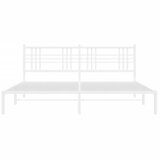  Metalni okvir za krevet s uzglavljem bijeli 193x203 cm | shoptok.hr