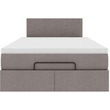 vidaXL Otomanski posteljni okvir z vzmetnico taupe 120x190 cm blago, (21611886) | Shoptok.si