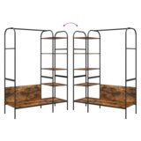 vidaXL Držač za odjeću s policama Dimljeni hrast 120x44x160 cm Inženjersko drvo | shoptok.hr