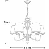 Brilagi Luster na lancu SONIA 5xE27/15W/230V prečnik 64 cm krem/patina | Eponuda.com
