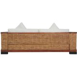  Trosjed od prirodnog ratana s jastucima smeđi | shoptok.hr