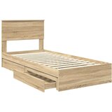  Postelja s shranjevanjem z vzglavjem Sonoma hrast 75 x 190 cm, (5000105872) | Shoptok.si