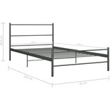  Okvir za krevet sivi metalni 90 x 200 cm | shoptok.hr