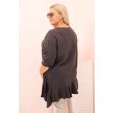 Kesi Włoski Women's Plus Size blouse with cotton, featuring a pocket and rolled sleeves kiwi | Shoptok.si