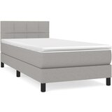  Box spring postelja z vzmetnico svetlo siva 90x200 cm blago, (20930281) | Shoptok.si