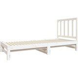  Izvlečna dnevna postelja bela 2x(90x190) cm trdna borovina, (20684757) | Shoptok.si