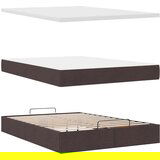  Otomanska postelja z vzmetnico & LEDs rjav 140x190 cm blago, (22011971) | Shoptok.si