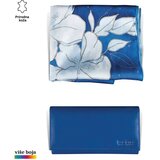 PRINC LEATHER Ženski poklon set ešarpa i novčanik, Plavi Cene
