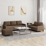  3-dijelni set sofa s jastucima smeđi od tkanine | shoptok.hr