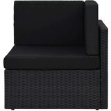Poli 10-dijelna vrtna garnitura od poliratana s jastucima crna | shoptok.hr