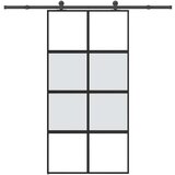 vidaXL Drsna vrata z opremo 102,5x205 cm kaljeno steklo in aluminij | Shoptok.si