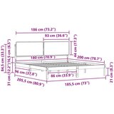 Krevetni okvir s tapiciranim uzglavljem Crna 180 x 200 cm | shoptok.hr