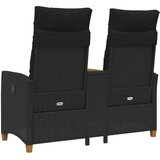  Rekreativna klupa s stolom Crna 126 x 65 x 112 cm poliratan - Crna | shoptok.hr