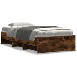  Okvir kreveta bez madraca dimljena boja hrasta 75x190 cm drveni | shoptok.hr