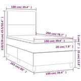Box spring krevet s madracem svjetlosivi 100x200 cm baršunasti | shoptok.hr