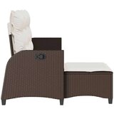 vidaXL Reclining Garden Sofa z blazinami v obliki črke L Brown | Shoptok.si