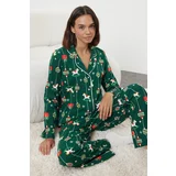 Trendyol Green New Year's Jersey Knitted Pajama Set