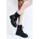 EVENTO Women's Lace Up Boots With Green Sole Black Trinah | ePonuda.com
