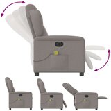 vidaXL Električni masažni naslanjač taupe blago | Shoptok.si