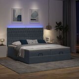 vidaXL Otomanski posteljni okvir z vzmetnicami siv 200x200cm žamet | Shoptok.si