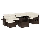  8-dijelni set vrtnih sofa s jastucima smeđi od poliratana | shoptok.hr