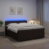  Boxspring krevet s madracem Tamno smeđa 200 x 200 cm Tkanina | shoptok.hr