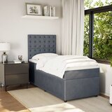Box spring krevet s madracem tamnosivi 90x200 cm baršunasti | shoptok.hr