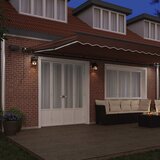 Tenda na ručno uvlačenje s LED smeđa 600 x 300 cm | shoptok.hr