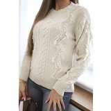 Kesi Sweater with beige weave of braids | shoptok.hr