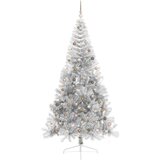  Umjetna preddekorirana božićna jelka srebrna 240 cm PET | Shoptok.si