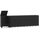 vidaXL Spremište za 6 kante za otpad crno 414x79x117 cm čelično | shoptok.hr