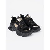 Shelvt Black sneakers with a decorative gold heart | shoptok.hr