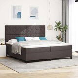 vidaXL Krevet s box springom i madracem tamnosmeđi 200x200 cm tkanina | shoptok.hr