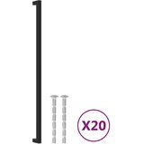  Ručke za ormarić 20 kom crne 480 mm od nehrđajućeg čelika | shoptok.hr