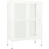 Maison Chic Komoda - Predalnik - Stranska omarica bela 75x35x105 cm jeklo in steklo, (21722549) | Shoptok.si