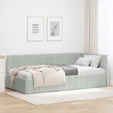  Kutni okvir kreveta Svijetlo siva 100 cm x 200 cm Baršun | shoptok.hr