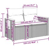  Vrtna garnitura - 8-dijelni set vrtnih sofa od poliratana s jastucima sivi - Siva 1 | shoptok.hr