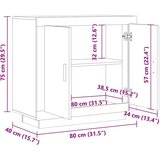 vidaXL Sideboard artisian hrast 80x40x75 cm konstruiran les | Shoptok.si