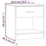  242547 Nightstand 2 pcs with Drawer White | shoptok.hr