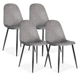 Modern Home Set od 4 baršunaste stolice za blagovaonicu i dnevni boravak - sive | shoptok.hr