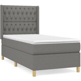 vidaXL Box spring postelja z vzmetnico temno siva 100x200 cm blago, (20723814) Cene