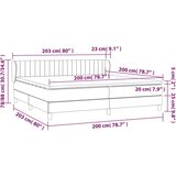  S oprugama i madracem crni 200x200 cm baršunasti | shoptok.hr