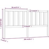  Uzglavlje za krevet crno 206 x 4 x 100 cm od masivne borovine | shoptok.hr