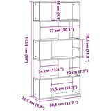  Regal za knjige s 5 razina boja hrasta 80 5x23 5x162 5cm drveni | shoptok.hr