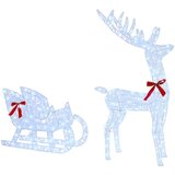  Reindeer vuče saonice Hladna bijela 70 x 26 x 130 cm Akril | shoptok.hr