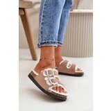 Boto Women's Slippers Slides With Buckles And Fur Beige Ezilena | ePonuda.com