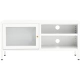TV ormarić bijeli 90 x 30 x 44 cm od čelika i stakla | Eponuda.com