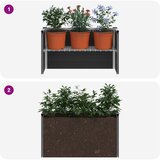  Povišena vrtna gredica Siva 75 x 30 x 42 cm WPC i aluminij | shoptok.hr